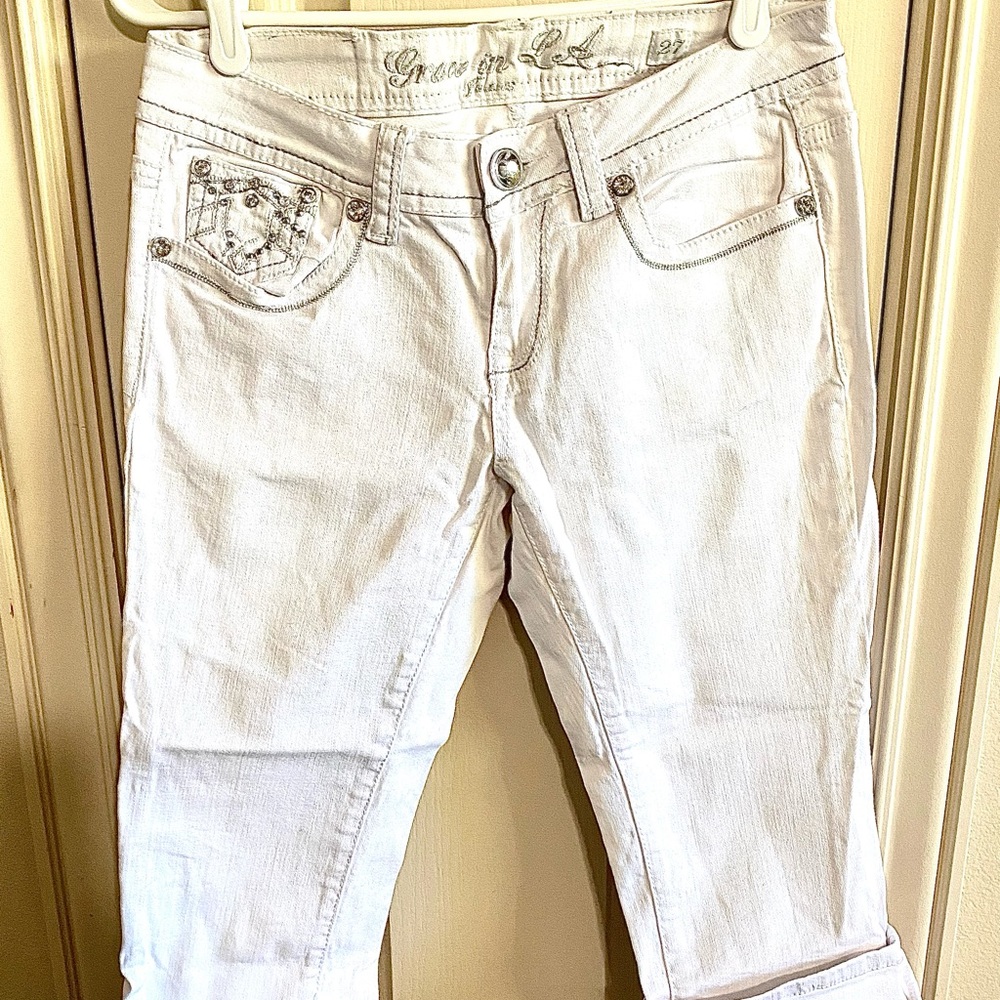 Embellished White Capris